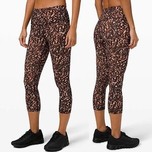 Lululemon Wunder Train High Rise Crop Leggings Motion Flux Multi 6